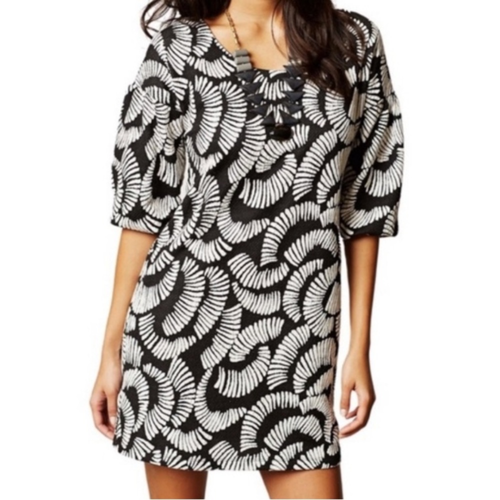Black & White Patterned Shift Dress